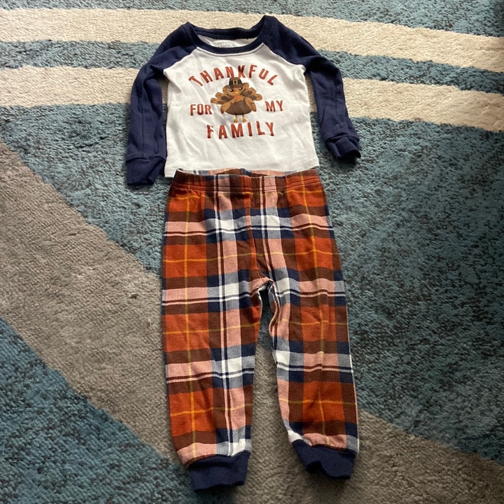Baby boy 9-12 month thankful for my family pajamas